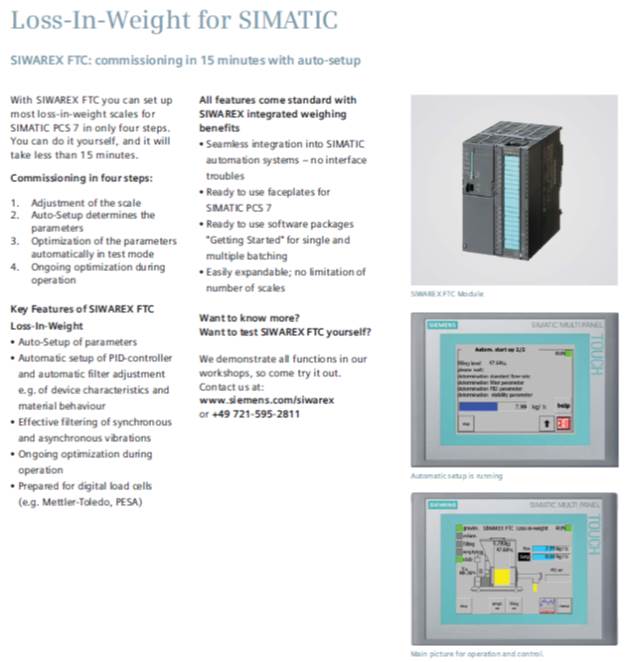 Loss-In-Weight for SIMATIC